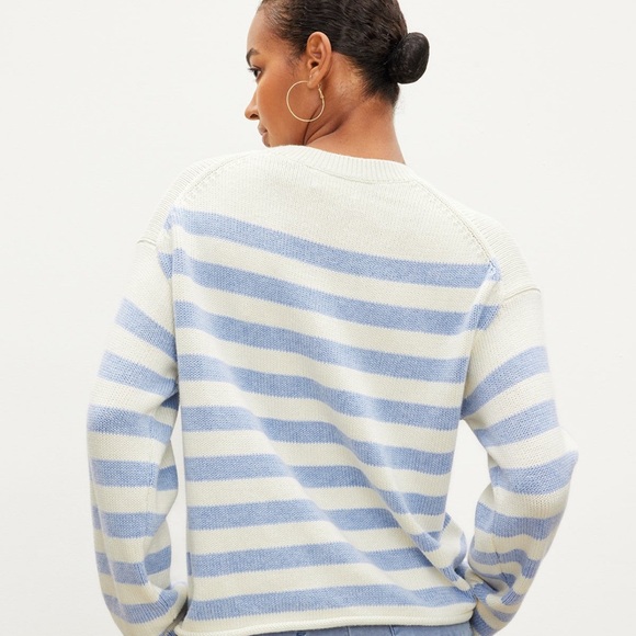 Velvet Cotton Cashmere Stripe Sweater - Picture 3 of 8